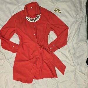 Chic Red Wrap Mini Dress